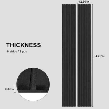 Luxury Black Acoustic Solid Wood Slat Wall Panels, 2 Panels Per Box – view 6