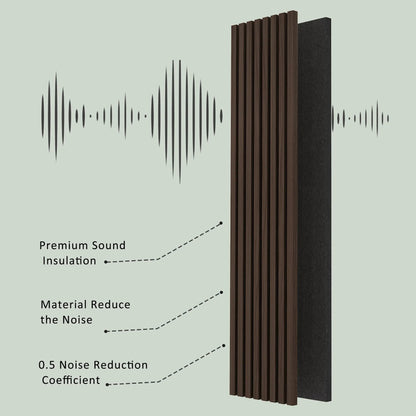 Smoked Walnut Acoustic Solid Wood Slat Wall Panels, 2 Per Box – view 4