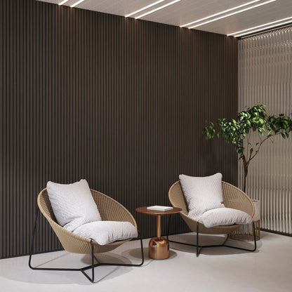Smoked Walnut Acoustic Solid Wood Slat Wall Panels, 2 Per Box – view 2