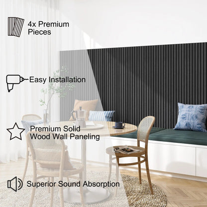 MDF Acoustic Slat Wood Wall Panels with Recycled Felt Backing – view 2