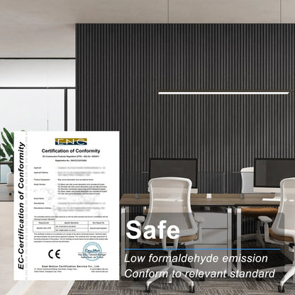 MDF Acoustic Slat Wood Wall Panels with Recycled Felt Backing – view 3