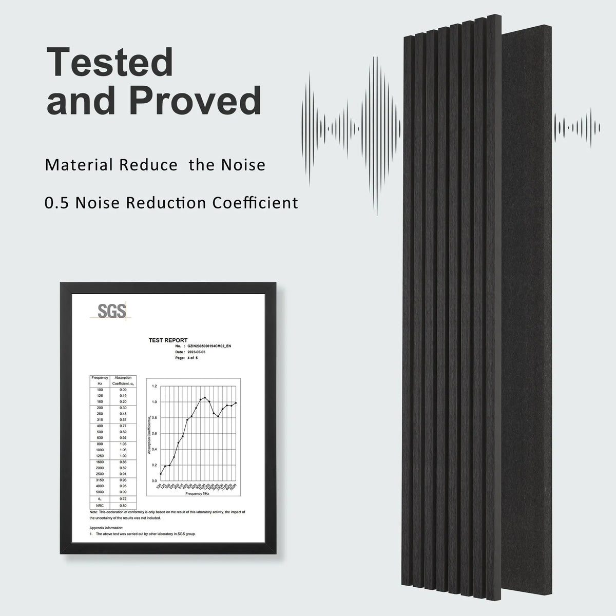 MDF Acoustic Slat Wood Wall Panels with Recycled Felt Backing – view 4