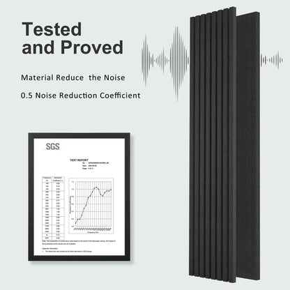 MDF Acoustic Slat Wood Wall Panels with Recycled Felt Backing – view 4