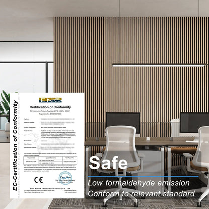 MDF Acoustic Slat Wood Wall Panels with Recycled Felt Backing – view 10