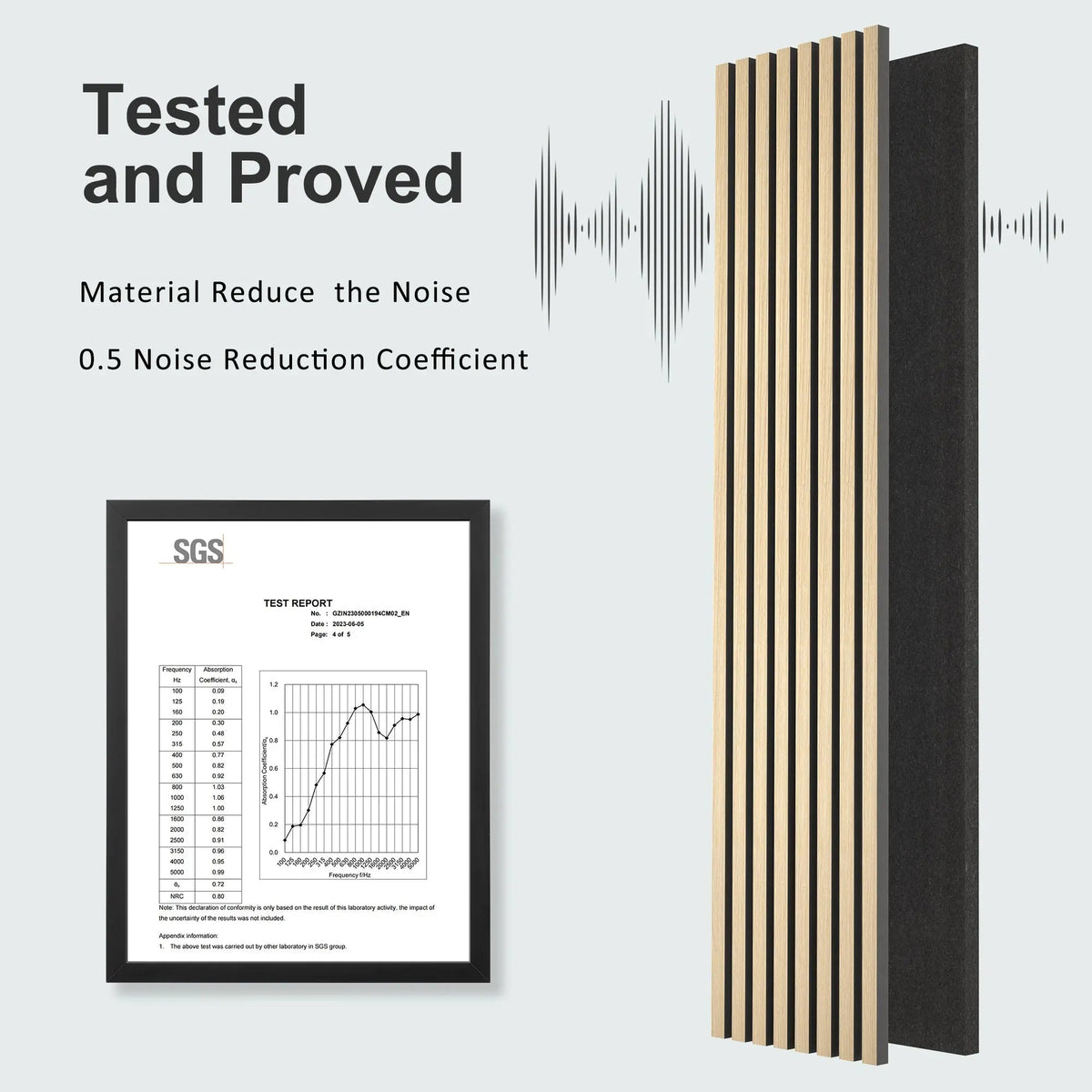 MDF Acoustic Slat Wood Wall Panels with Recycled Felt Backing – view 18