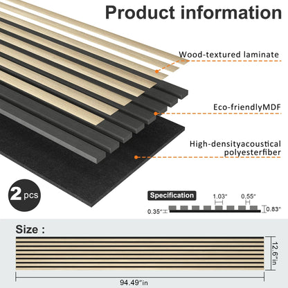 MDF Acoustic Slat Wood Wall Panels with Recycled Felt Backing – view 19