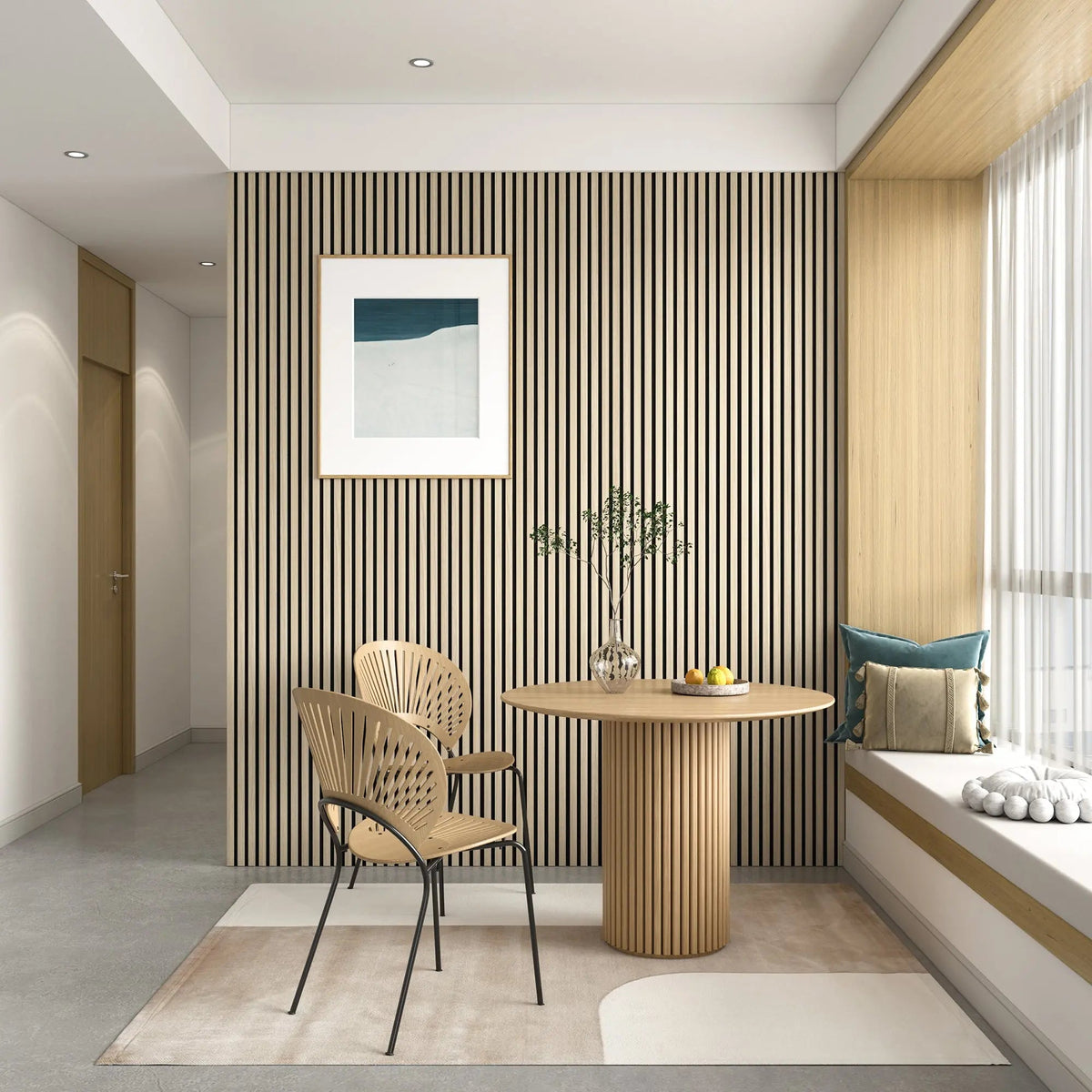 MDF Acoustic Slat Wood Wall Panels with Recycled Felt Backing – view 21