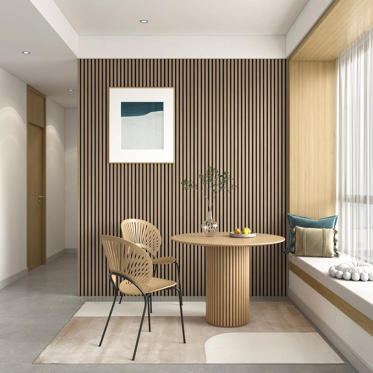 MDF Acoustic Slat Wood Wall Panels with Recycled Felt Backing – view 28