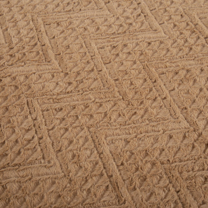 Caramel Brown Embossed Chevron Faux Fur and Sherpa Throw Blanket – view 2