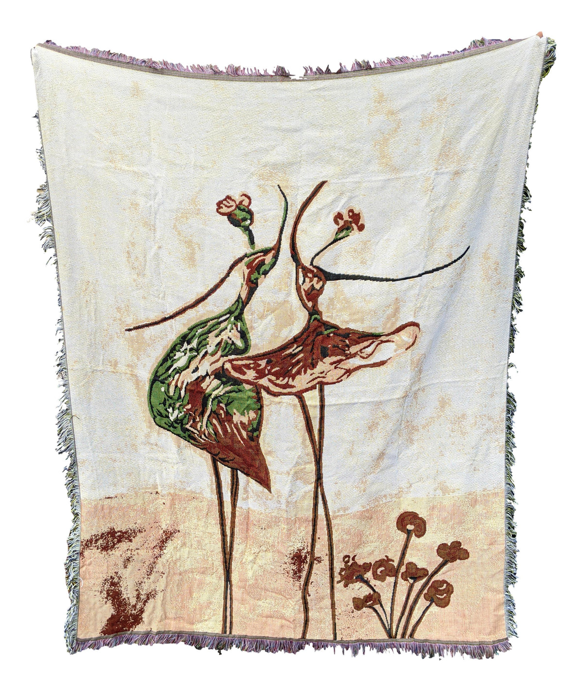 Abstract Ballet Dancers Tapestry Throw Blanket with Fringe – view 10