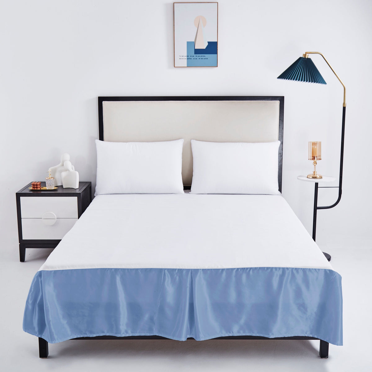 Satin Polyester Platform Bed Skirt with a 14-Inch Drop