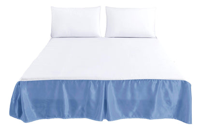 Satin Tailored Platform Bed Skirt in Blue or White, 14-Inch Drop – view 4