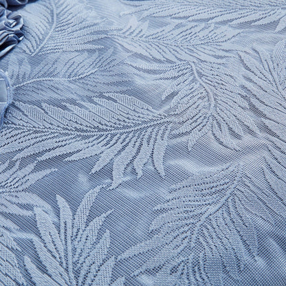 Sweet Victorian Blue Satin Floral Lace Ruffle Comforter Set – view 12