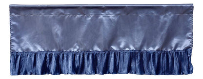 Blue Satin Tailored Ruffle Window Valance, 18 x 52 Inches – view 3