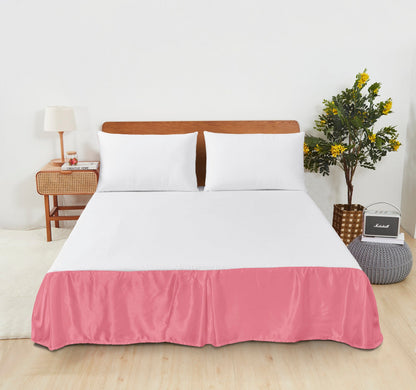 Lustrous Pink Satin Platform Bed Skirt, 14-inch Drop