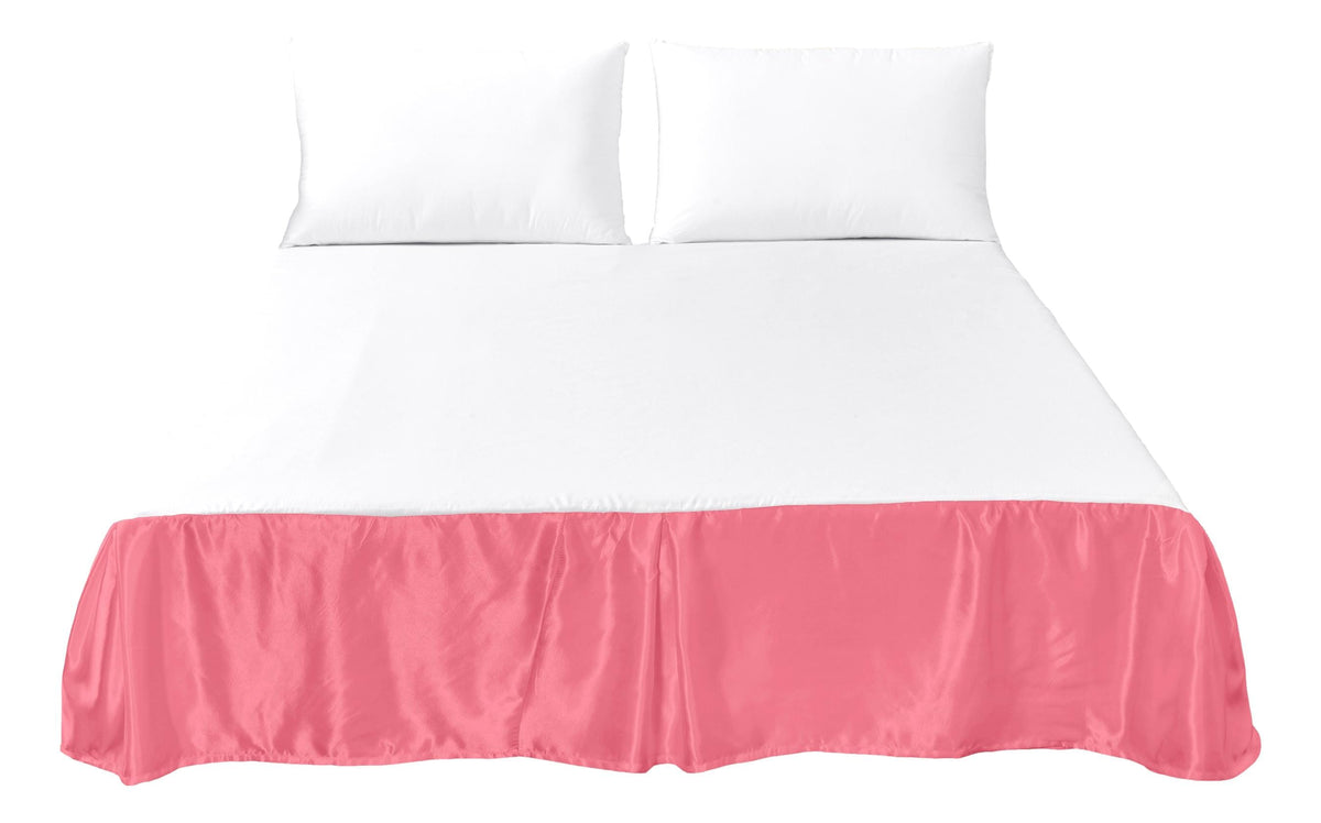 Sweet Victorian Pink Satin Tailored Platform Bed Skirt, 14" Drop – view 3