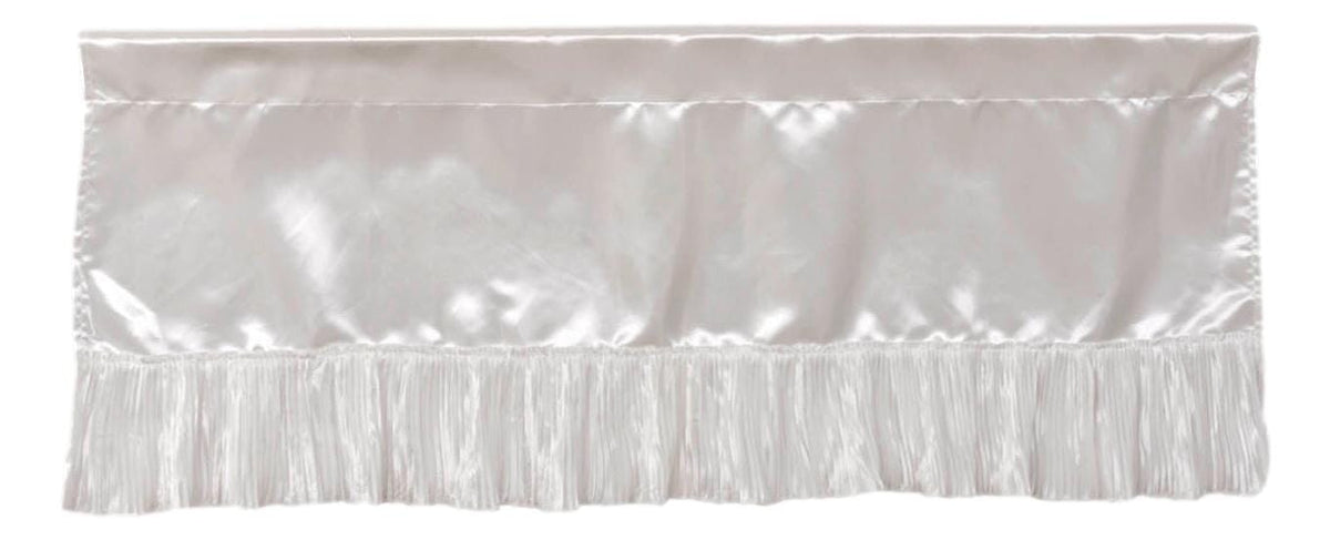 White Satin Ruffle Window Valance, 18 x 52 Inches – Victorian Style – view 3