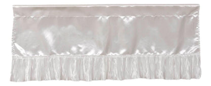 White Satin Ruffle Window Valance, 18 x 52 Inches – Victorian Style – view 3