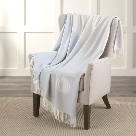 Brushed Acrylic Simone Throw, Jacquard Woven with Knotted Fringe