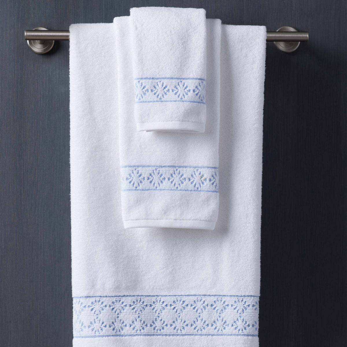 Savoy Supima Cotton Bath Towels with Reversible Jacquard Border – view 3