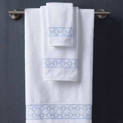 Savoy Supima Cotton Bath Towels with Reversible Jacquard Border – view 3