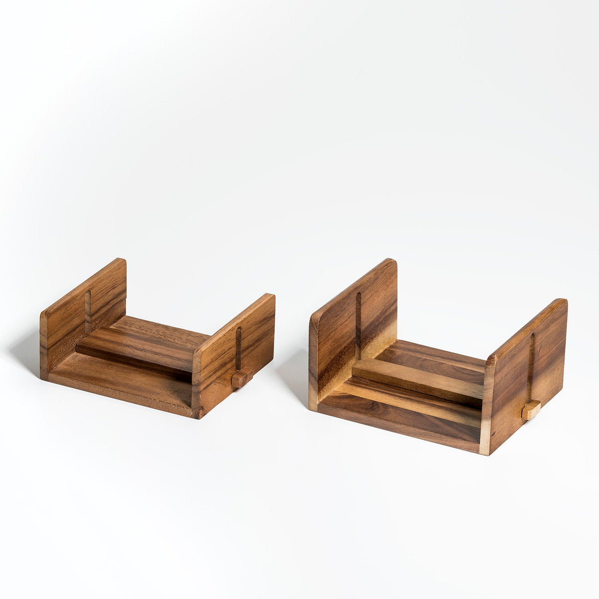 Acacia Wood Cocktail Napkin Holder with Adjustable Middle Bar – view 3