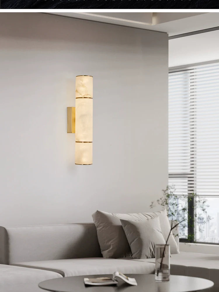 Copper and Marble Modern Sconce