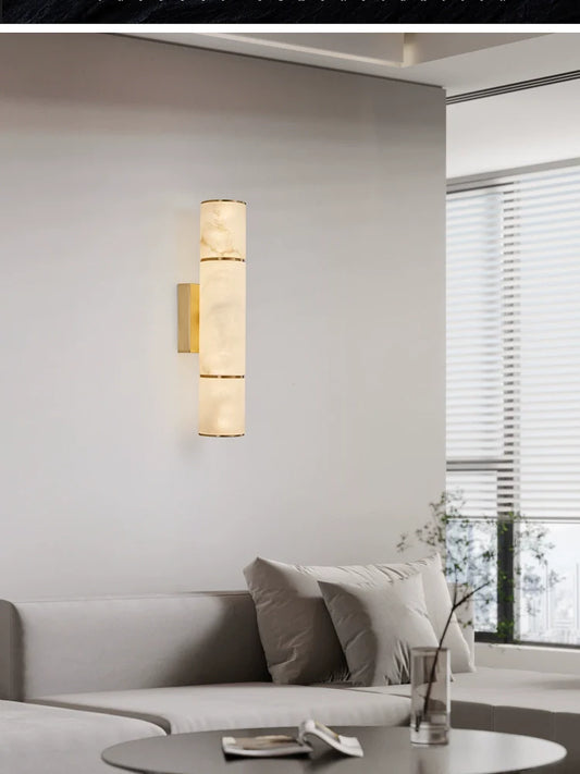 Copper and Marble Modern Sconce