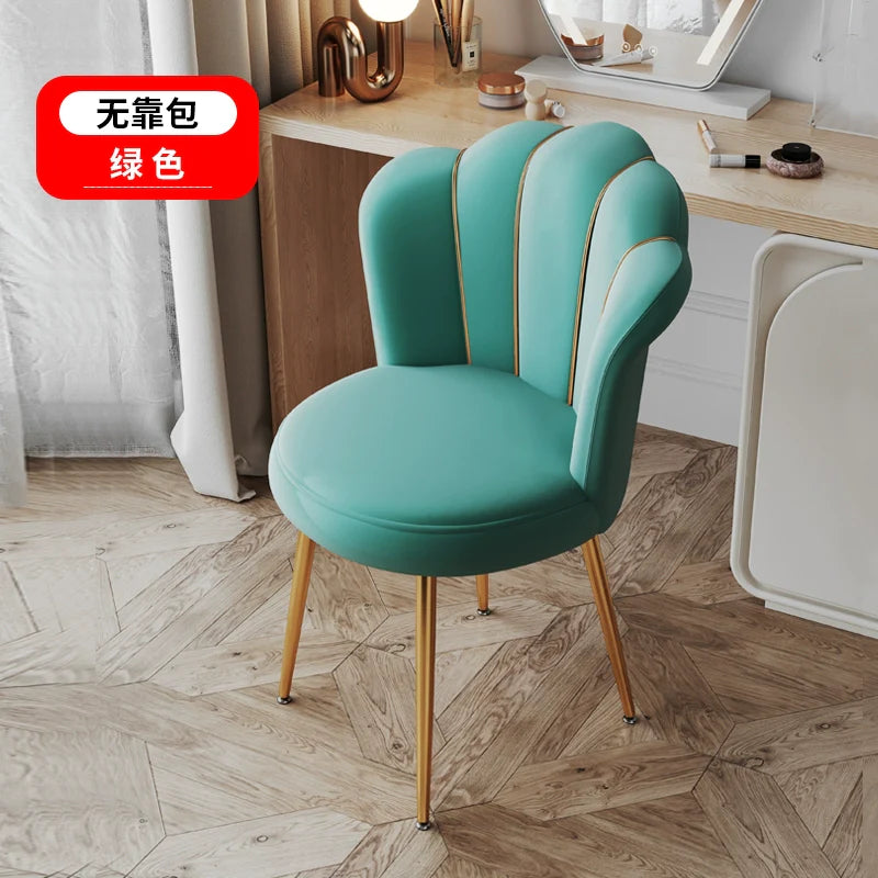 Scandinavian Upholstered Makeup Vanity Chair with Steel Frame – view 31
