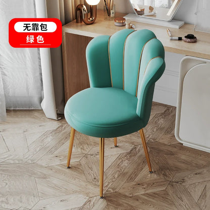 Scandinavian Upholstered Makeup Vanity Chair with Steel Frame – view 31