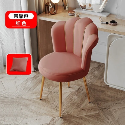 Scandinavian Upholstered Makeup Vanity Chair with Steel Frame – view 14