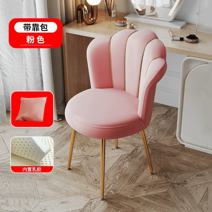 Scandinavian Upholstered Makeup Vanity Chair with Steel Frame – view 26