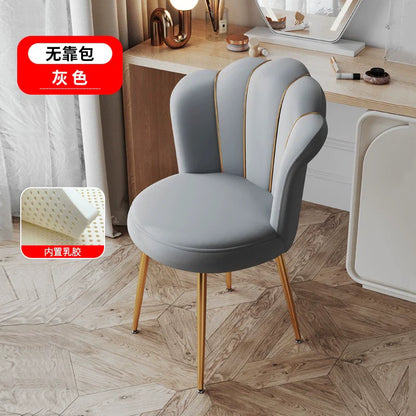 Scandinavian Upholstered Makeup Vanity Chair with Steel Frame – view 7