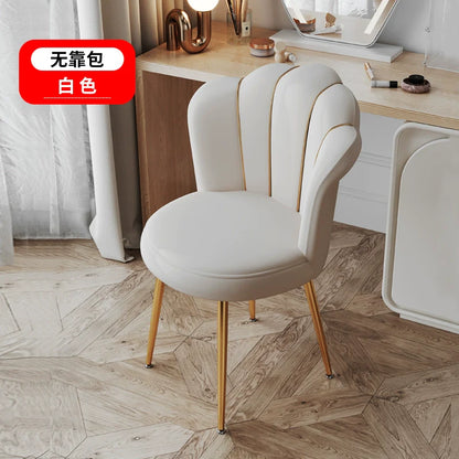 Scandinavian Upholstered Makeup Vanity Chair with Steel Frame – view 39