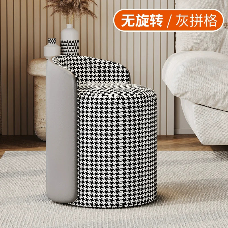Scandinavian Upholstered Makeup Vanity Chair with Steel Frame – view 21