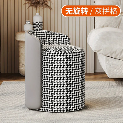 Scandinavian Upholstered Makeup Vanity Chair with Steel Frame – view 21