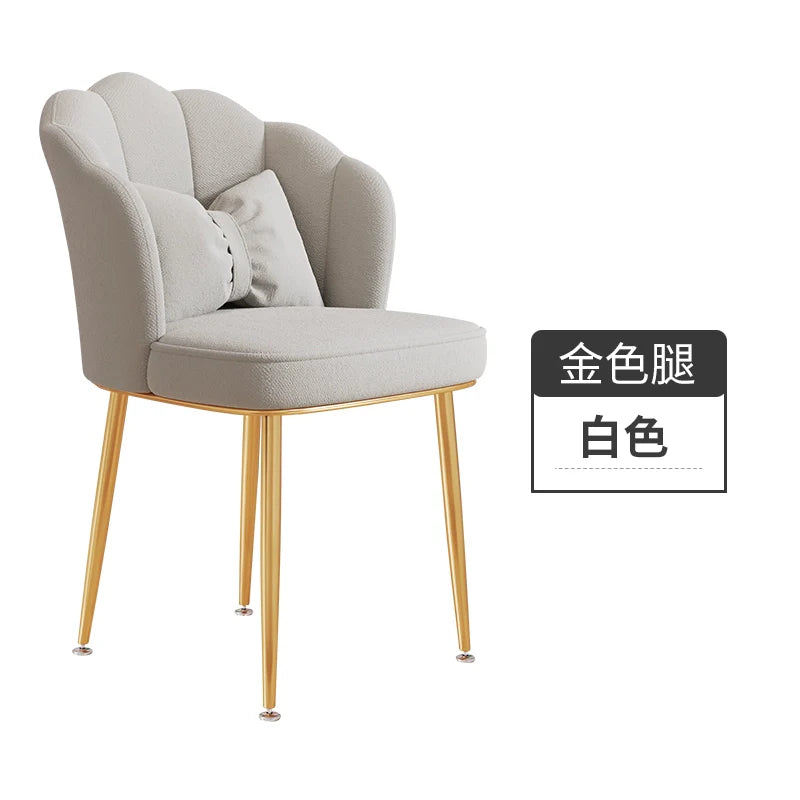 Scandinavian Upholstered Makeup Vanity Chair with Steel Frame – view 32