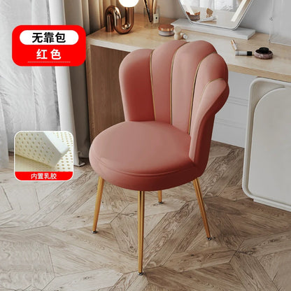 Scandinavian Upholstered Makeup Vanity Chair with Steel Frame – view 37