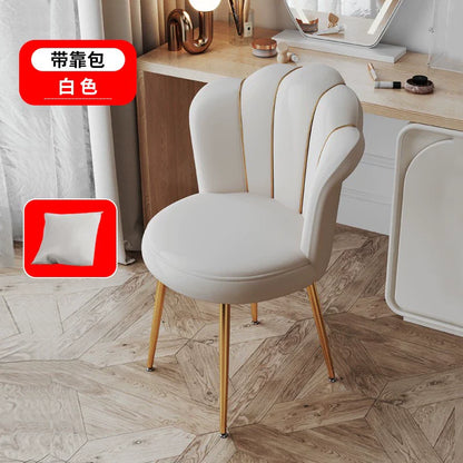 Scandinavian Upholstered Makeup Vanity Chair with Steel Frame – view 9