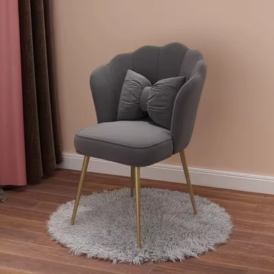 Scandinavian Metal and Flannel Leisure Chair, Accent Seating – view 25