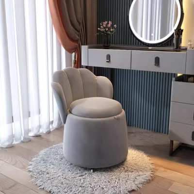 Scandinavian Metal and Flannel Leisure Chair, Accent Seating – view 16