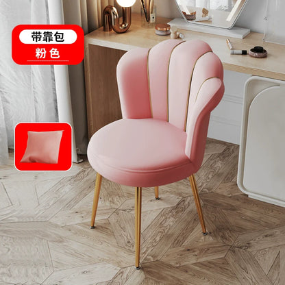 Scandinavian Upholstered Makeup Vanity Chair with Steel Frame – view 38