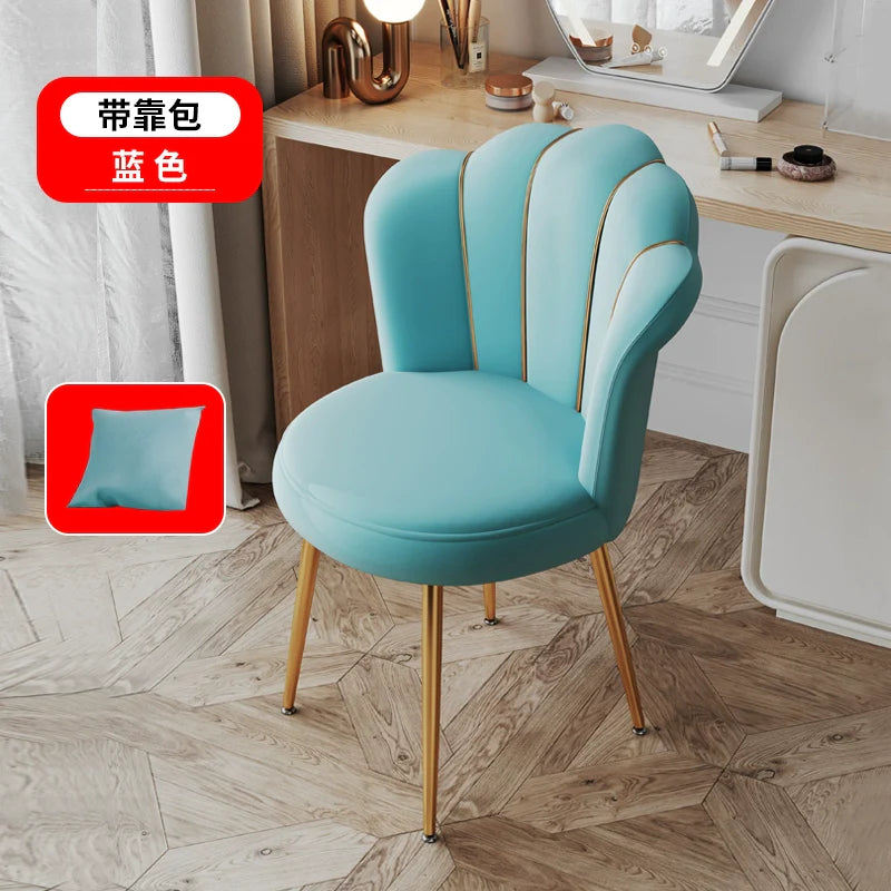 Scandinavian Upholstered Makeup Vanity Chair with Steel Frame – view 13