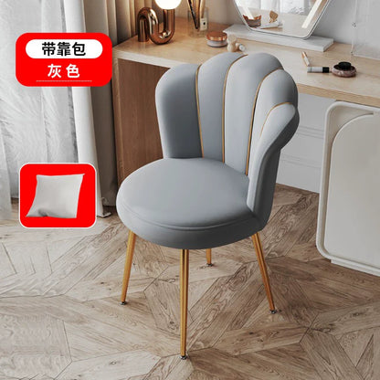 Scandinavian Upholstered Makeup Vanity Chair with Steel Frame – view 6