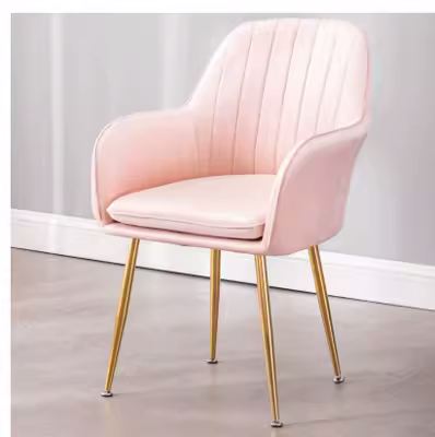 Scandinavian Metal and Flannel Leisure Chair, Accent Seating – view 20