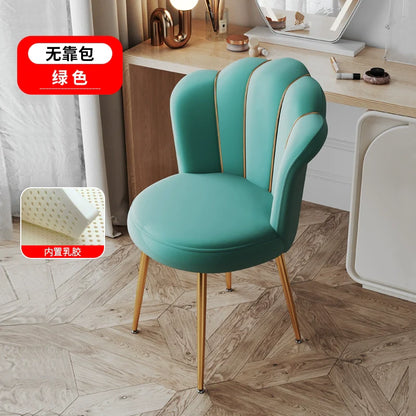 Scandinavian Upholstered Makeup Vanity Chair with Steel Frame – view 12