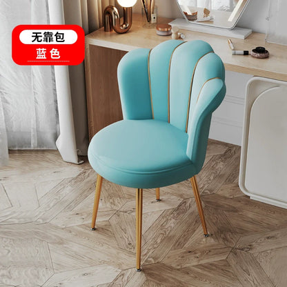 Scandinavian Upholstered Makeup Vanity Chair with Steel Frame – view 27
