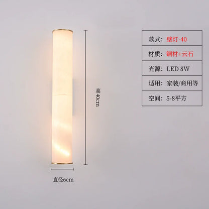Copper and Marble Modern Wall Sconce with Warm LED Light – view 13