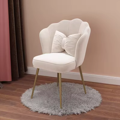 Scandinavian Metal & Flannel Leisure Chair for Modern Spaces