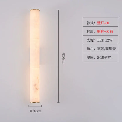 Copper and Marble Modern Wall Sconce with Warm LED Light – view 12